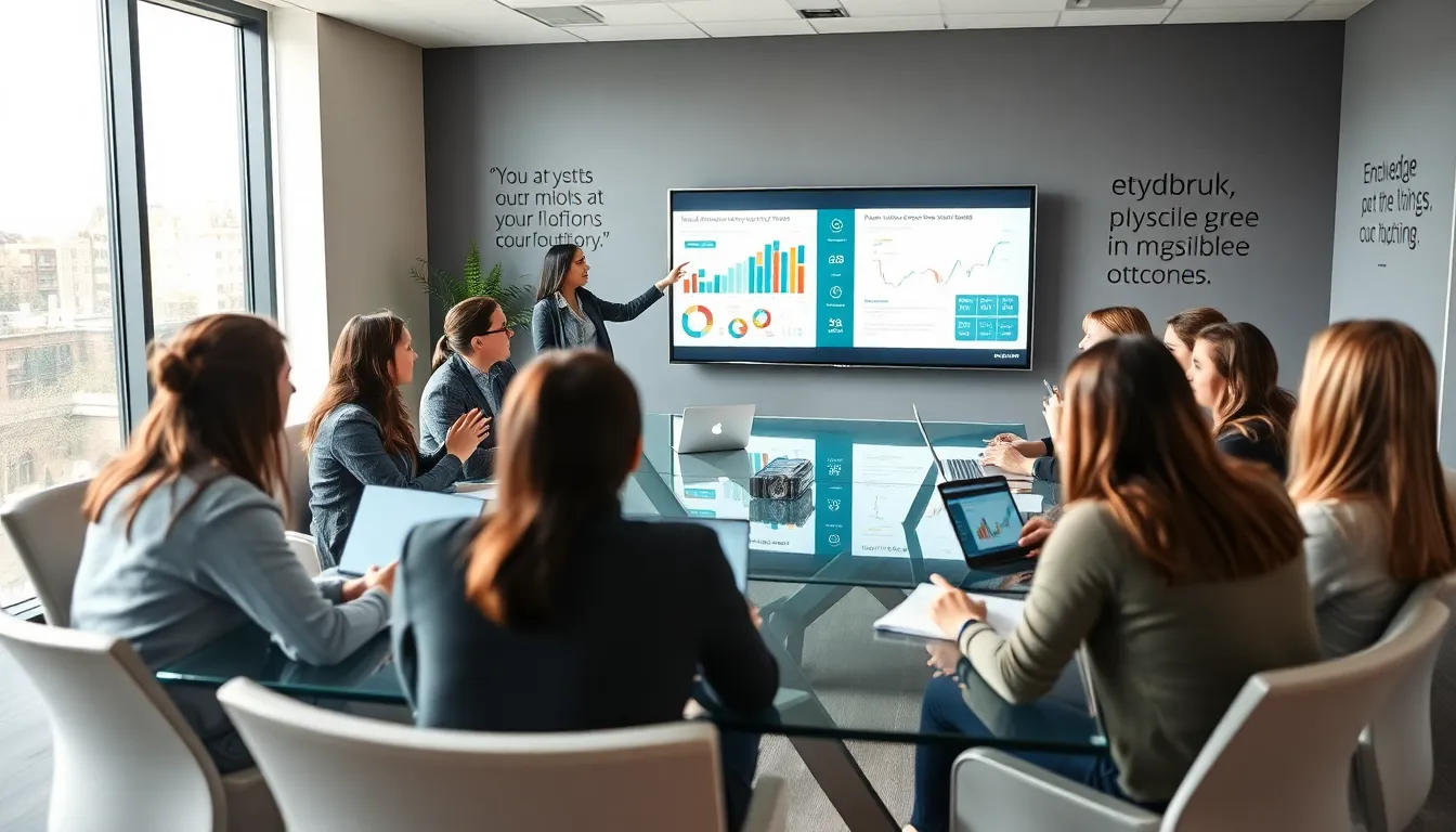 diverse team collaborating in a modern conference room.